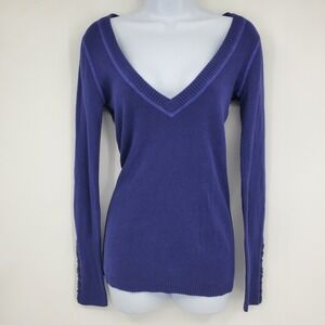Aeropostale Y2K Blue Tight V Neck Button Sleeve Mallcore 2000s Bratz Sweater M